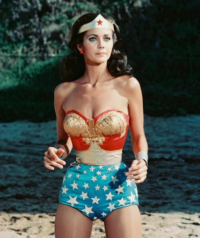 Lynda Carter As Wonder Woman, 1975 | image tagged in photography | made w/ Imgflip meme maker