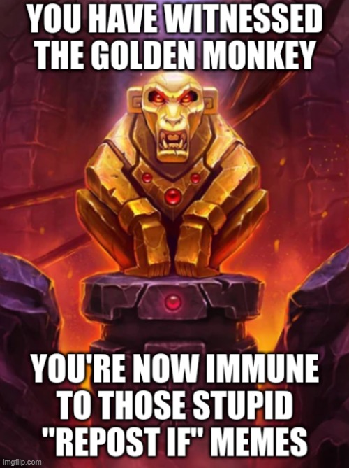 Witness the Golden Monkey's Power | image tagged in witness the golden monkey's power | made w/ Imgflip meme maker