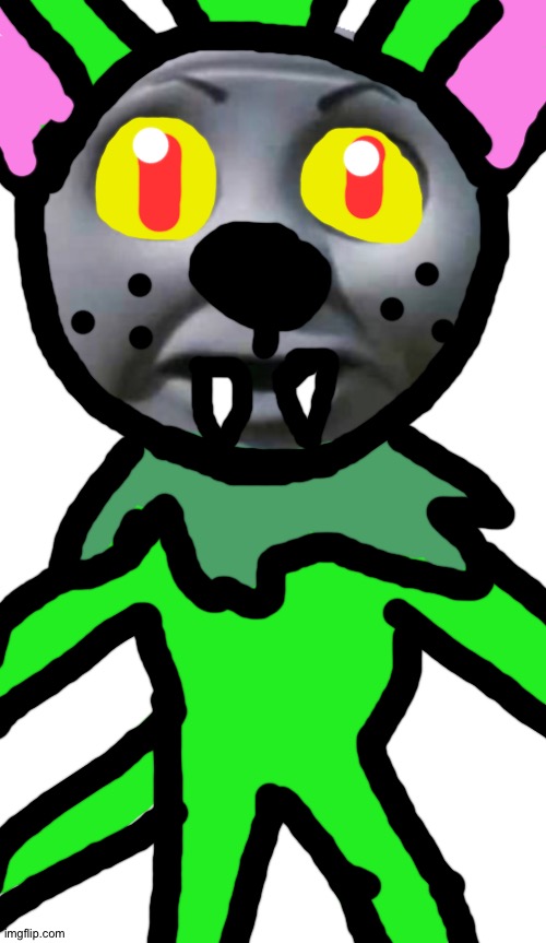 The O face green fuzzy creature | image tagged in thomas the tank engine o face | made w/ Imgflip meme maker