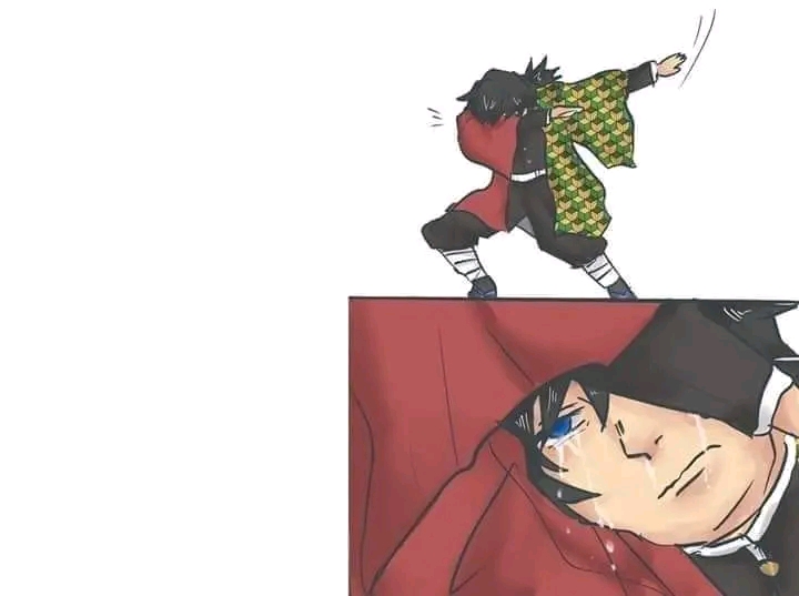 Tomioka Giyu dab crying Blank Meme Template