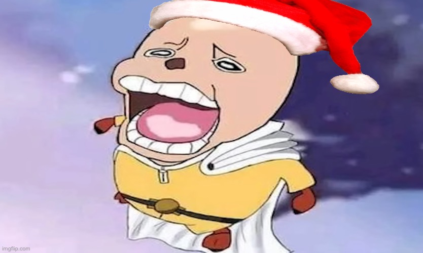 High Quality One Punch Chopper except he now has a Santa hat Blank Meme Template