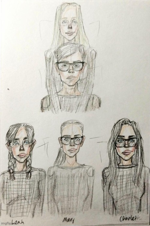 White/Brown Family | image tagged in drawings,girls,genetics,family | made w/ Imgflip meme maker