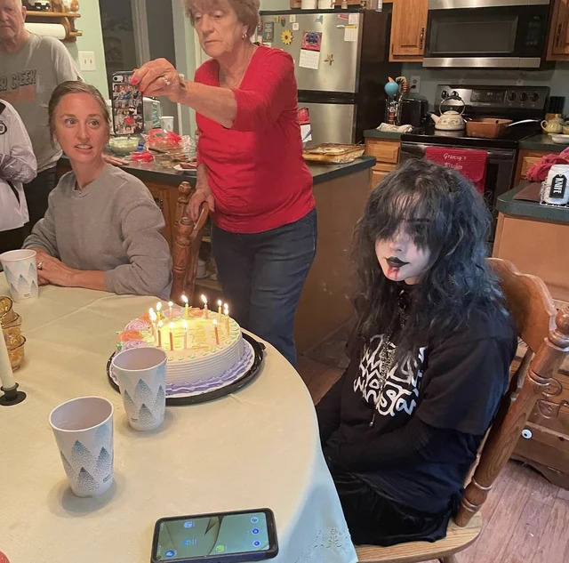 Goth Kid at a Birthday Party Blank Meme Template