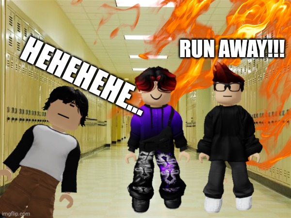 Meng Cho commits arson | RUN AWAY!!! HEHEHEHE... | made w/ Imgflip meme maker