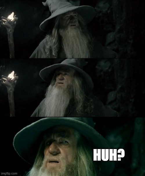 HUH? | image tagged in memes,confused gandalf | made w/ Imgflip meme maker