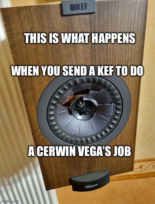 THIS IS WHAT HAPPENS; WHEN YOU SEND A KEF TO DO; A CERWIN VEGA’S JOB | made w/ Imgflip meme maker