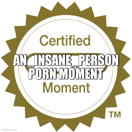 Certified Moment | AN_INSANE_PERSON PORN MOMENT | image tagged in certified moment | made w/ Imgflip meme maker