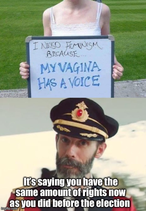 Hearing voices | It’s saying you have the same amount of rights now as you did before the election | image tagged in captain obvious,politics lol,memes | made w/ Imgflip meme maker