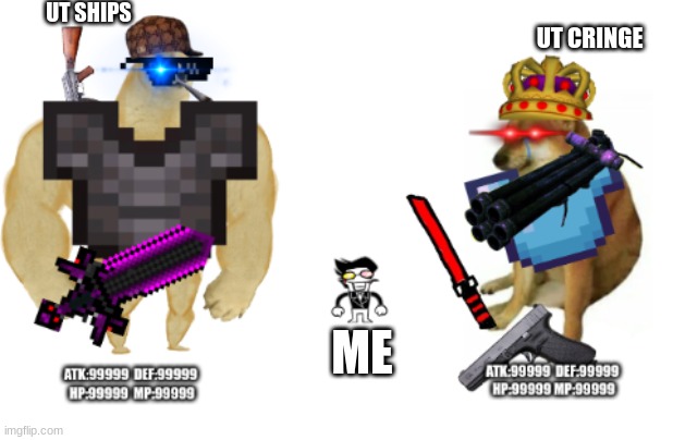 Welp I can't escape. | UT SHIPS; UT CRINGE; ME | image tagged in insanity vs lil dude,undertale | made w/ Imgflip meme maker