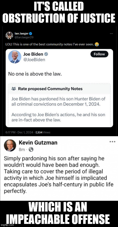 Biden obstruction of justice | IT'S CALLED OBSTRUCTION OF JUSTICE; WHICH IS AN IMPEACHABLE OFFENSE | image tagged in biden crime family,obstruction of justice | made w/ Imgflip meme maker