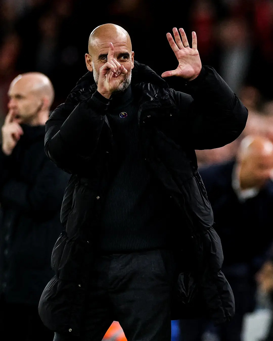 Josep Guardiola Taunting Liverpool Fans Blank Meme Template