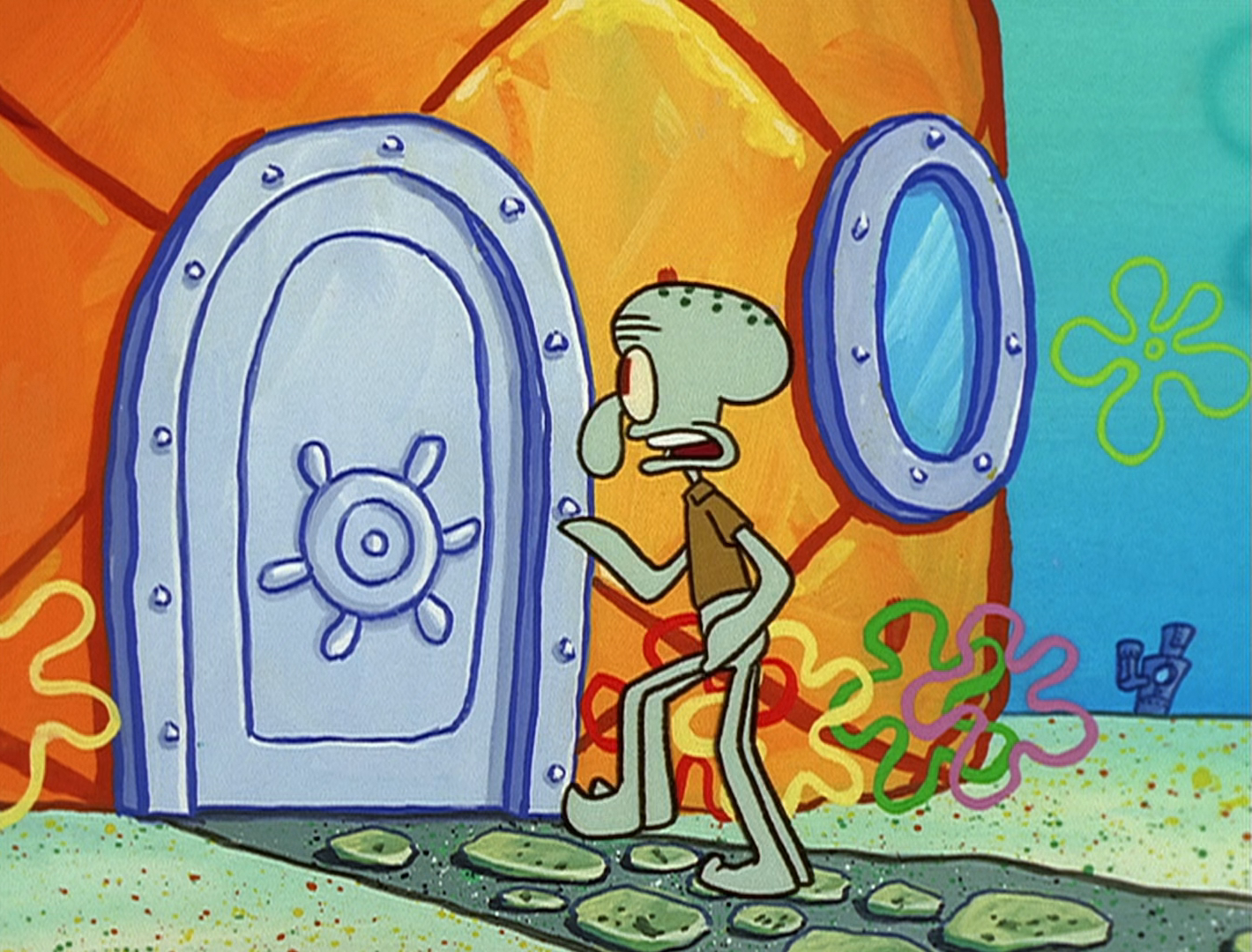 Squidward visit Blank Meme Template