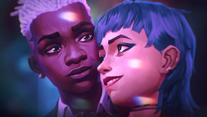 Arcane - Ekko and Jinx flirt Blank Meme Template