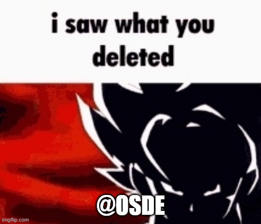 i saw what you deleted | @OSDE | image tagged in i saw what you deleted | made w/ Imgflip meme maker