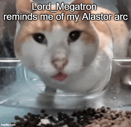 Mr Shock stare | Lord_Megatron  reminds me of my Alastor arc | image tagged in mr shock stare | made w/ Imgflip meme maker