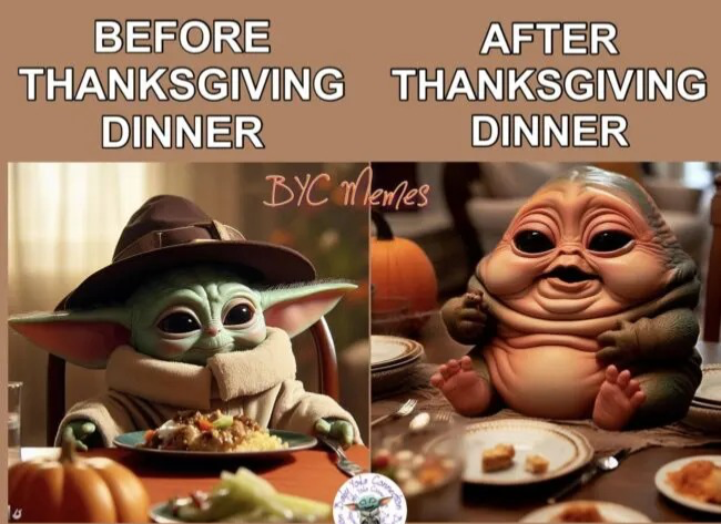 High Quality Grogu’s Thanksgiving Blank Meme Template