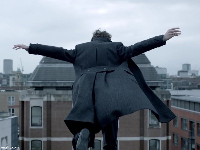 Sherlock falling | image tagged in sherlock falling | made w/ Imgflip meme maker