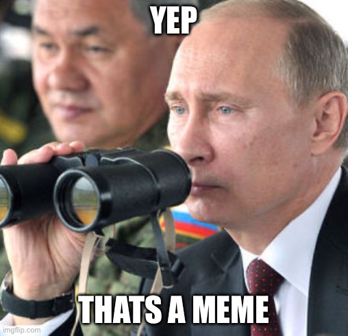 Putin Observing | YEP THATS A MEME | image tagged in putin observing | made w/ Imgflip meme maker