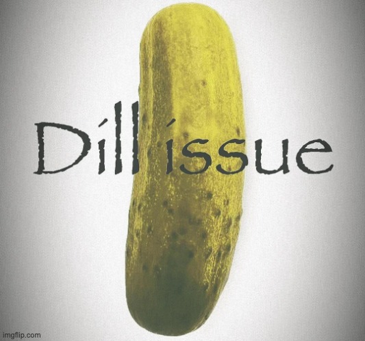 dill issue | image tagged in dill issue | made w/ Imgflip meme maker