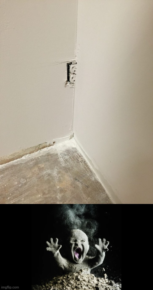 Outlet | image tagged in ash baby baby vs volcano,outlet,you had one job,memes,wall,corner | made w/ Imgflip meme maker