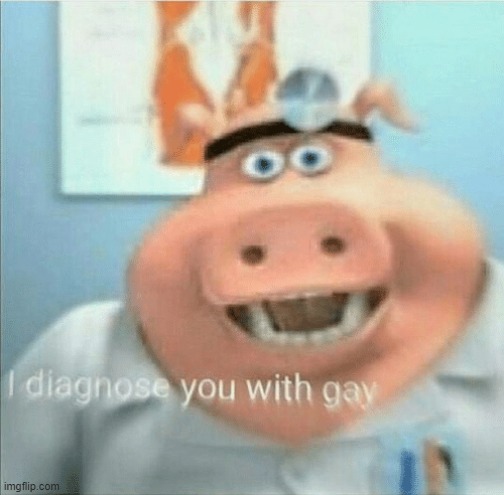 I diagnose you with gay | image tagged in i diagnose you with gay | made w/ Imgflip meme maker