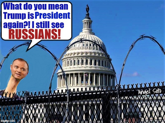 Adam Schiff (pencil neck) still sees russians | President; Angel Soto | image tagged in adam schiff,donald trump,president,presidential election,russians | made w/ Imgflip meme maker