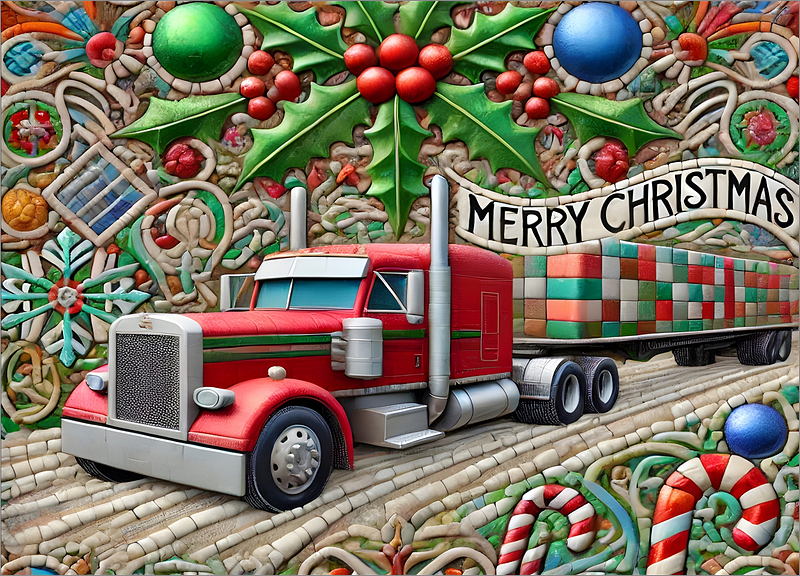 Trucking Christmas Blank Meme Template