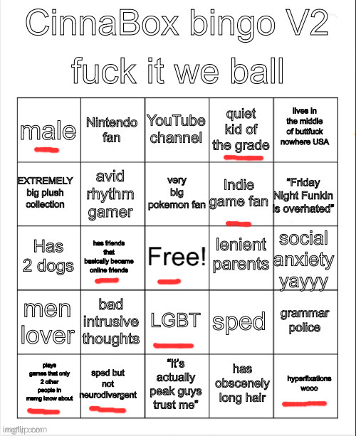 CinnaBox bingo 2 | image tagged in cinnabox bingo 2 | made w/ Imgflip meme maker