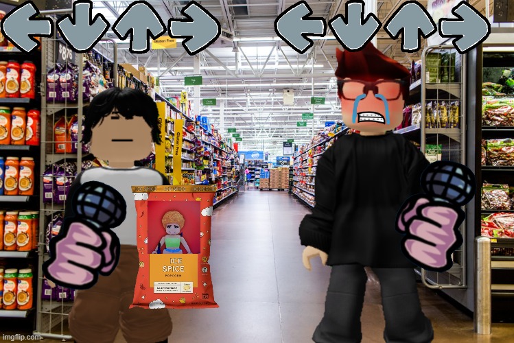 Moscovio vs Meng Cho (Friday Night Funkin') | image tagged in fnf,mc,meng cho,cribmart,shoplifting,friday night funkin | made w/ Imgflip meme maker