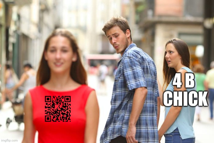 Distracted Boyfriend Meme | 4 B 
CHICK | image tagged in memes,distracted boyfriend | made w/ Imgflip meme maker