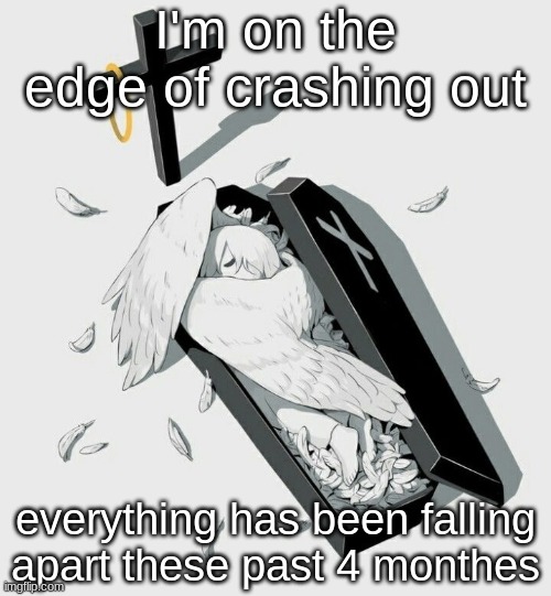 Avogado6 depression | I'm on the edge of crashing out; everything has been falling apart these past 4 monthes | image tagged in avogado6 depression | made w/ Imgflip meme maker