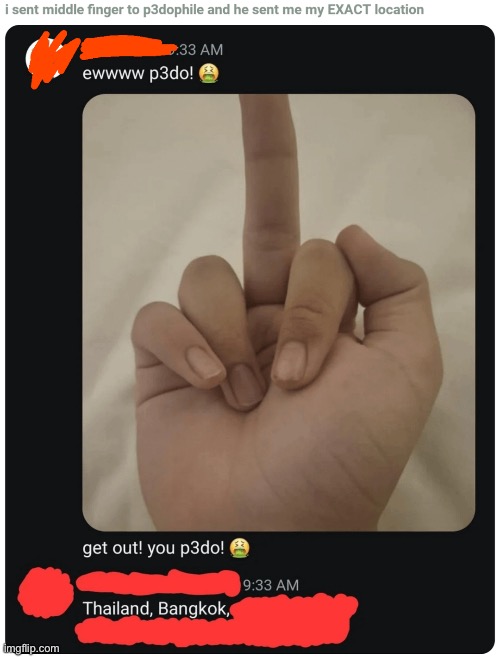 FYI, the middle finger kid put his personal information on one of his profiles and then linked said profile to other sites. | made w/ Imgflip meme maker