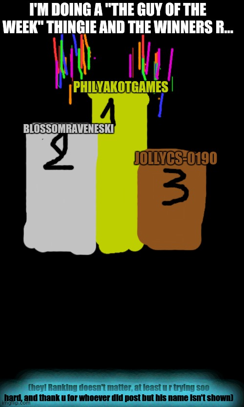 REMEMBER WHO U R!!! | I'M DOING A "THE GUY OF THE WEEK" THINGIE AND THE WINNERS R... PHILYAKOTGAMES; BLOSSOMRAVENESKI; JOLLYCS-0190; (hey! Ranking doesn't matter, at least u r trying soo hard, and thank u for whoever did post but his name isn't shown) | image tagged in sorry i annoyed you,i'm sorry | made w/ Imgflip meme maker