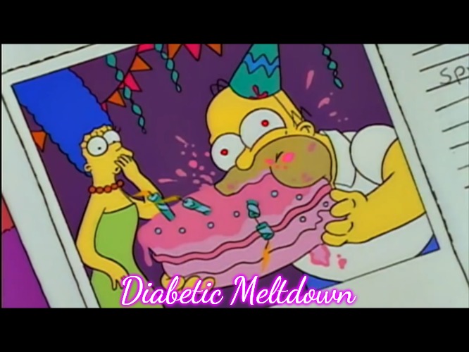 Homer Simpson Eating Whole Cake | Diabetic Meltdown | image tagged in homer simpson eating whole cake,diabetic meltdown,slavic | made w/ Imgflip meme maker