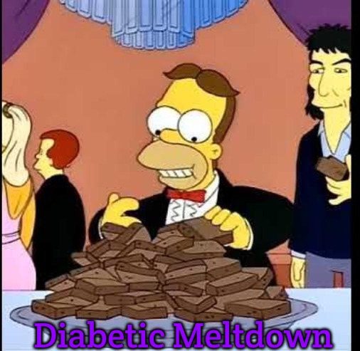 Homer eating | Diabetic Meltdown | image tagged in homer eating,diabetic meltdown,slavic | made w/ Imgflip meme maker