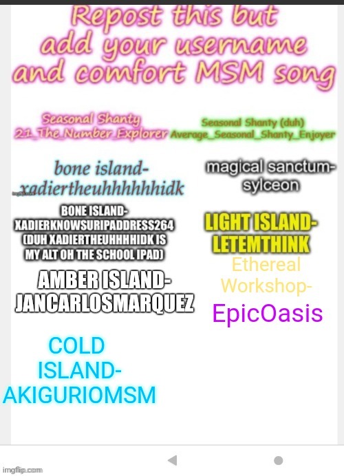 COLD 
ISLAND-
AKIGURIOMSM | image tagged in msm | made w/ Imgflip meme maker