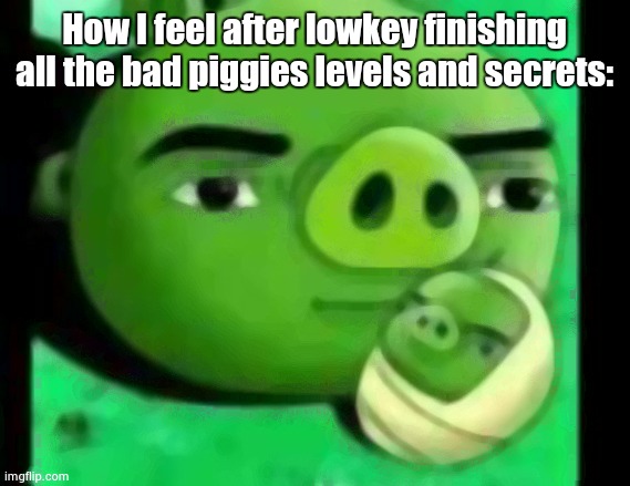 I'm lowkey lifeless :) | How I feel after lowkey finishing all the bad piggies levels and secrets: | image tagged in yippee,mwehehehe,16 may 2059 | made w/ Imgflip meme maker