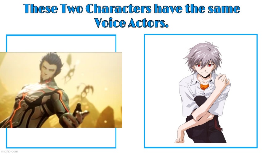 same voice actor | image tagged in same voice actor,neon genesis evangelion,persona 5 | made w/ Imgflip meme maker