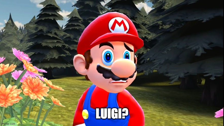 mario realizing luigi's in space | LUIGI? | image tagged in mario confused | made w/ Imgflip meme maker