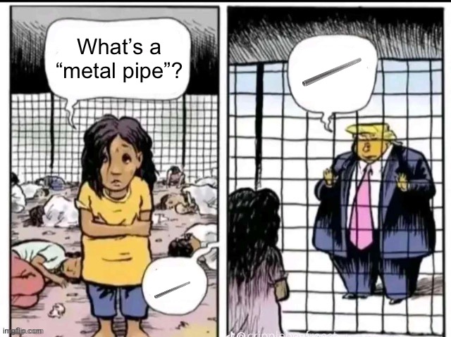 Certified “Galvanized Steel Pipe” moment B) | What’s a “metal pipe”? | image tagged in trump and mexican girl | made w/ Imgflip meme maker