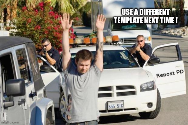 Repost Police | USE A DIFFERENT TEMPLATE NEXT TIME ! | image tagged in repost police | made w/ Imgflip meme maker