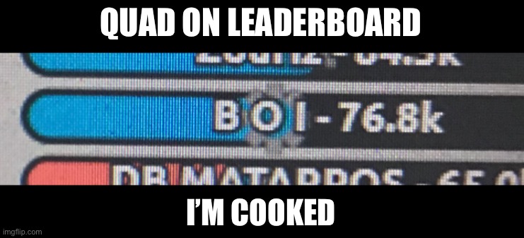 Bro im cooked | QUAD ON LEADERBOARD; I’M COOKED | image tagged in idk what to put here,why are you reading the tags,diep | made w/ Imgflip meme maker