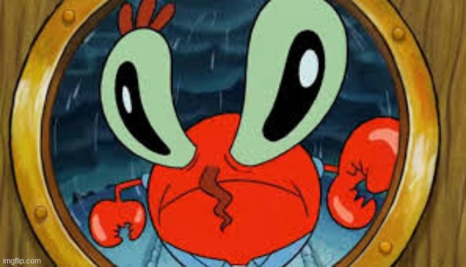 new template | image tagged in mr krabs face zoom door peak hole idk lol | made w/ Imgflip meme maker