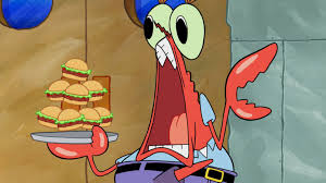 Mr. Krabs gasp holding patties Blank Meme Template