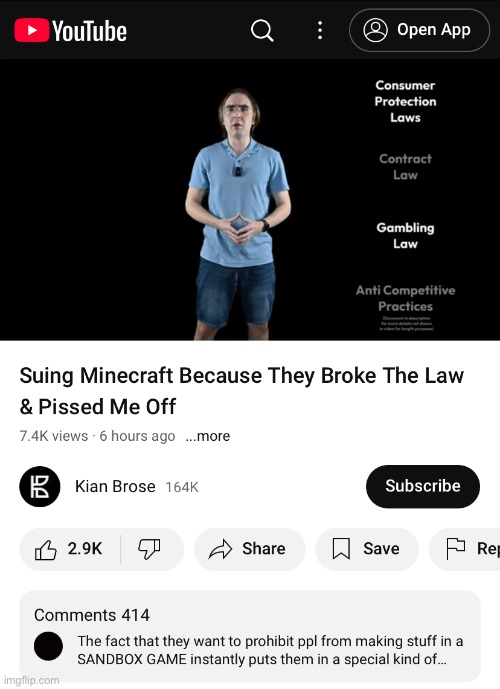 He’s attempting to sue Mojang for breaking EU consumer laws | made w/ Imgflip meme maker