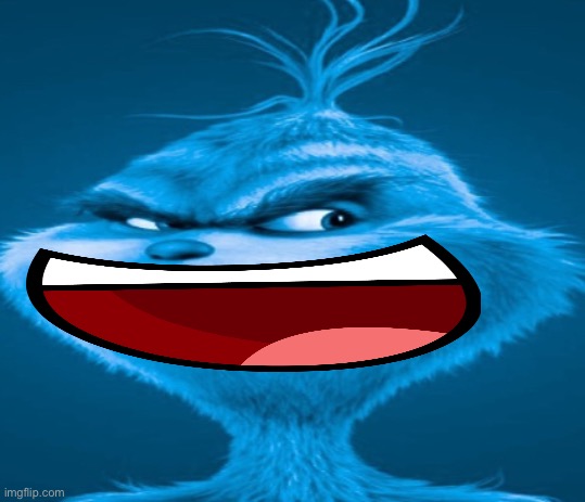 The blue grinch | image tagged in the blue grinch | made w/ Imgflip meme maker