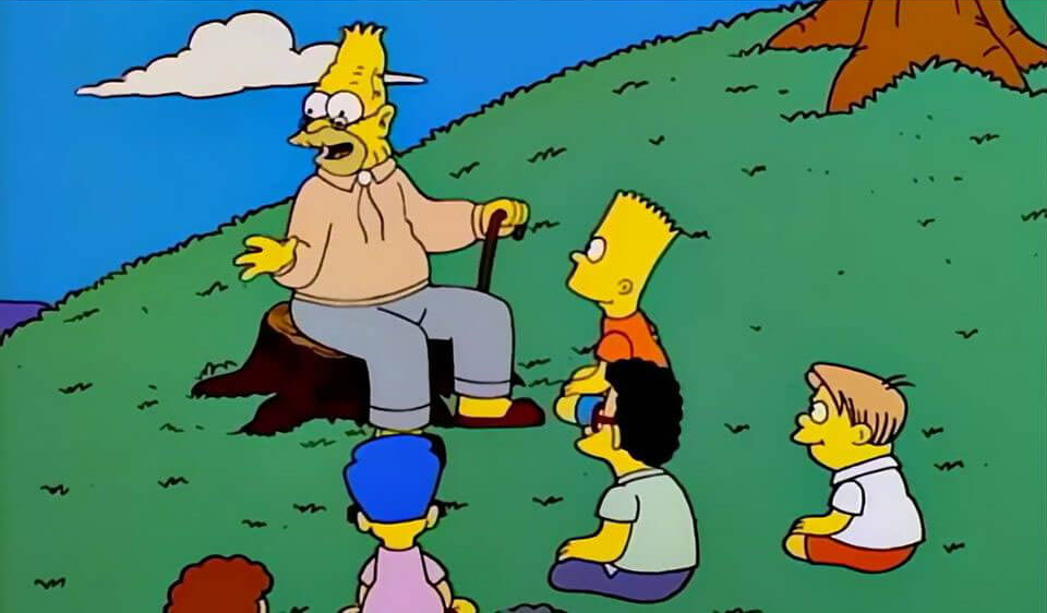 Grandpa Simpson Lecturing Blank Meme Template