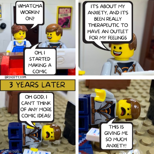 Fight the anxiety to smithereens | image tagged in lego,anxiety,comic,comics,comics/cartoons,outlet | made w/ Imgflip meme maker