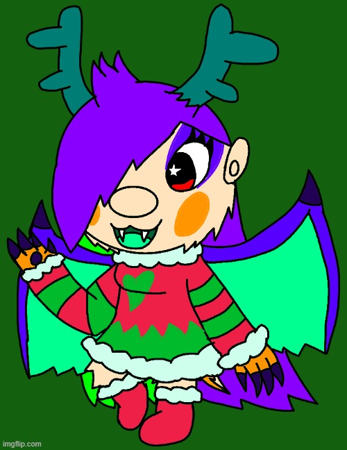 crystal in christmas outfit | image tagged in christmas,oc | made w/ Imgflip meme maker