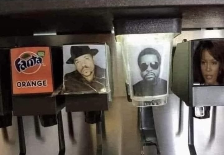 Ice Tea, Ice Cube, Whitney Houston Sofa Dispenser Blank Meme Template